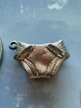 Silver-Tone Baby Diaper Charm Pendant